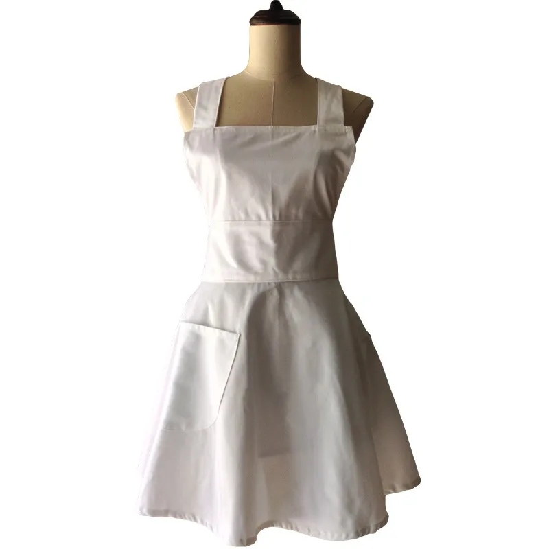 White pinafore apron Clearance