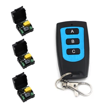 

Universal AC 220V Relay 1CH Wireless Remote Control Switch Receiver Module and Waterproof Transmitter 315Mhz / 433Mhz