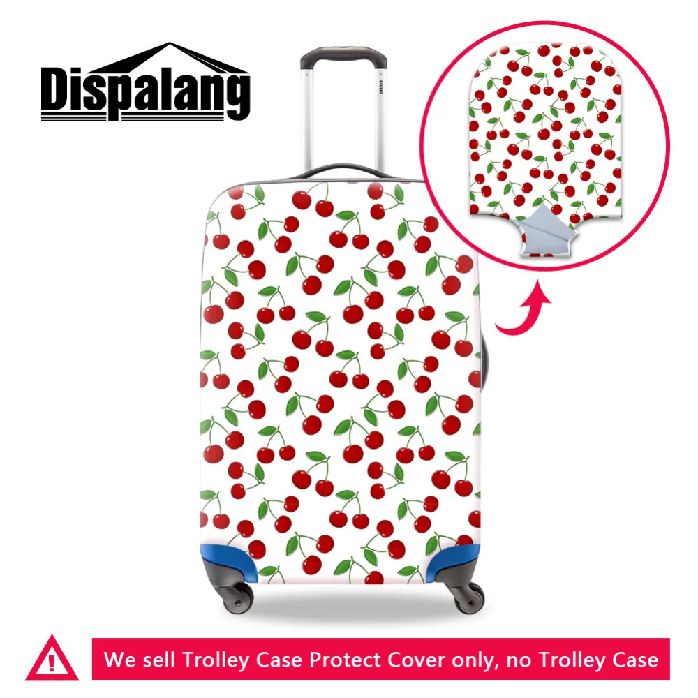 Cherry Designer Suitcase Cover 3D Fruits Print Elastic Stretch Luggage