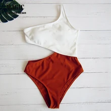 Новинка, женское сексуальное бикини на одно плечо с цветной вышивкой, высокая талия, купальник, Летний Пляжный танкини,, бикини