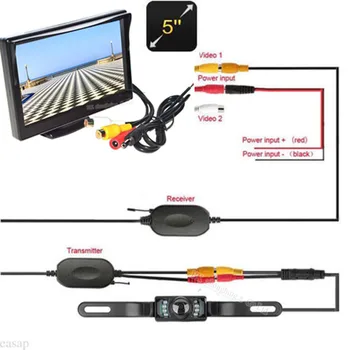 

WIRELESS 5" TFT Car Monitor hd All Truck In-Car TFT LCD Screen with Car Rear View System Backup Reverse Camera Night Vision Kit