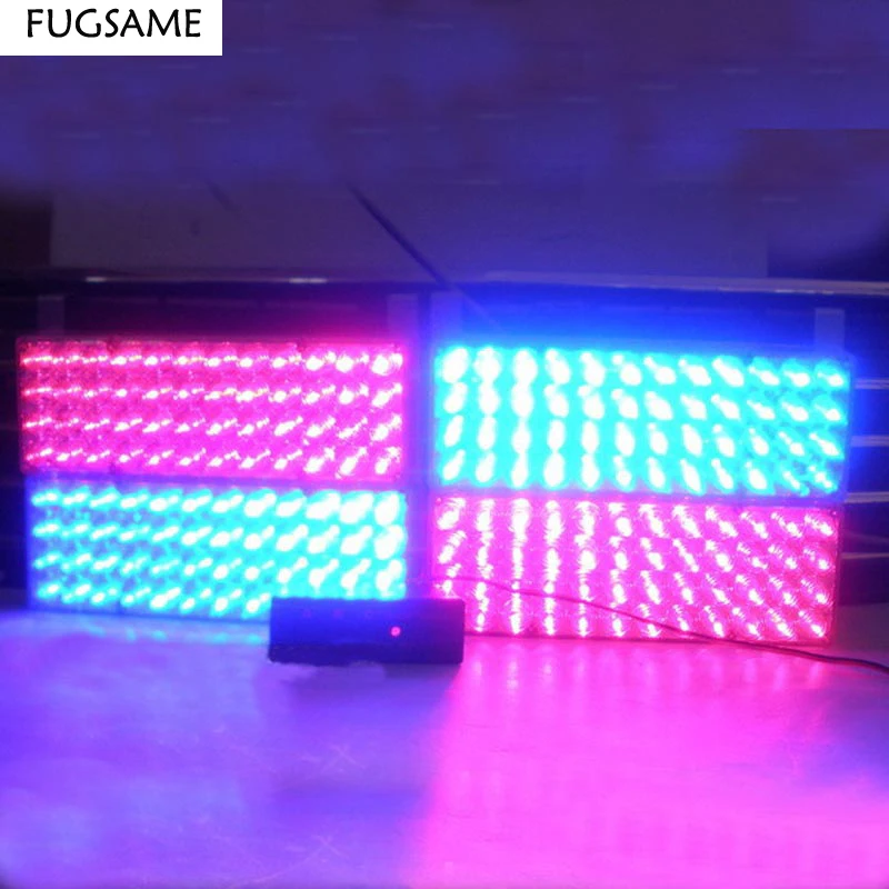 FUGSAME 4* 48LED стробоскоп Предупреждение подсветка для решетки радиатора Белый 3 мигающий режим