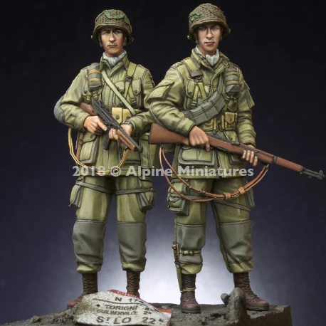 [Loong Way Miniatures] Alpine Miniatures 35252 US 101st Airborne Trooper Set (2 figures) (1/35 scale) Resin Miniature | Игрушки и хобби
