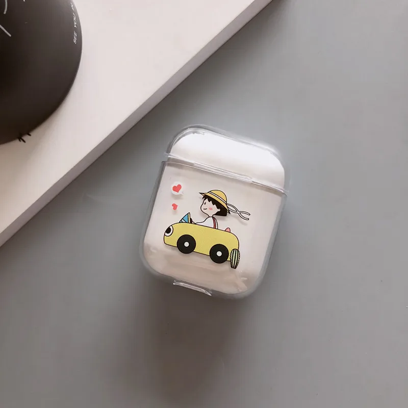 

Cute Cartoon Wireless Earphone Charging Cover Bag for Apple AirPods 1 2 Accessories Transparent Hard PC Bluetooth Headset Box