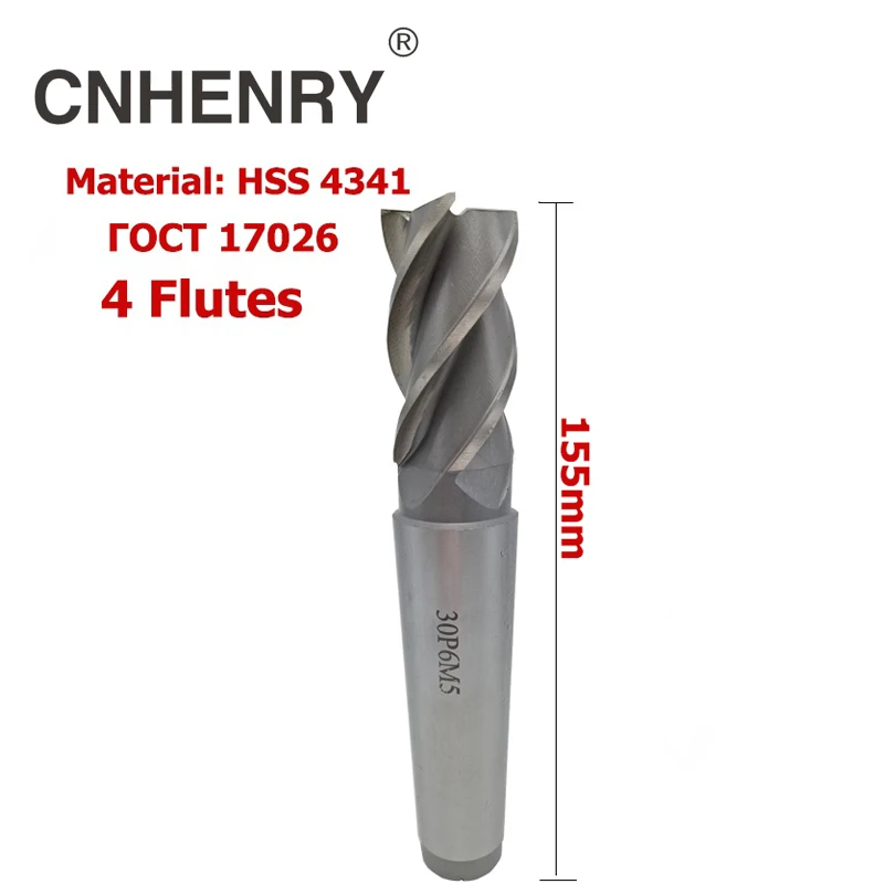 

4 Flutes HSS Carbide End Milling Cutter Diameter 30mm Router Bit CNC HSS End Mill Wood Cutter Metal Drill Bit tool Taper Shank