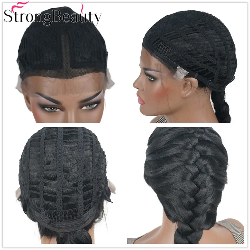 StrongBeauty длинные плетеные прически кружевные передние парики для женщин
