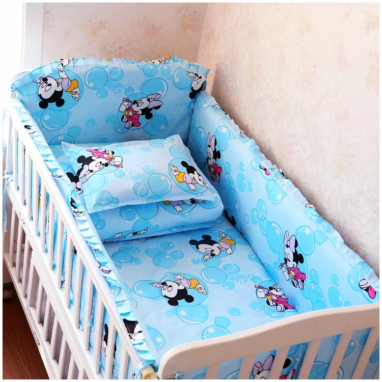 Ropa De Cuna Sistema Del Lecho Del Bebe 5pc Allround Parachoques Almohada Edredon Cuna Escalera 1x60 Azul Bulldoggin