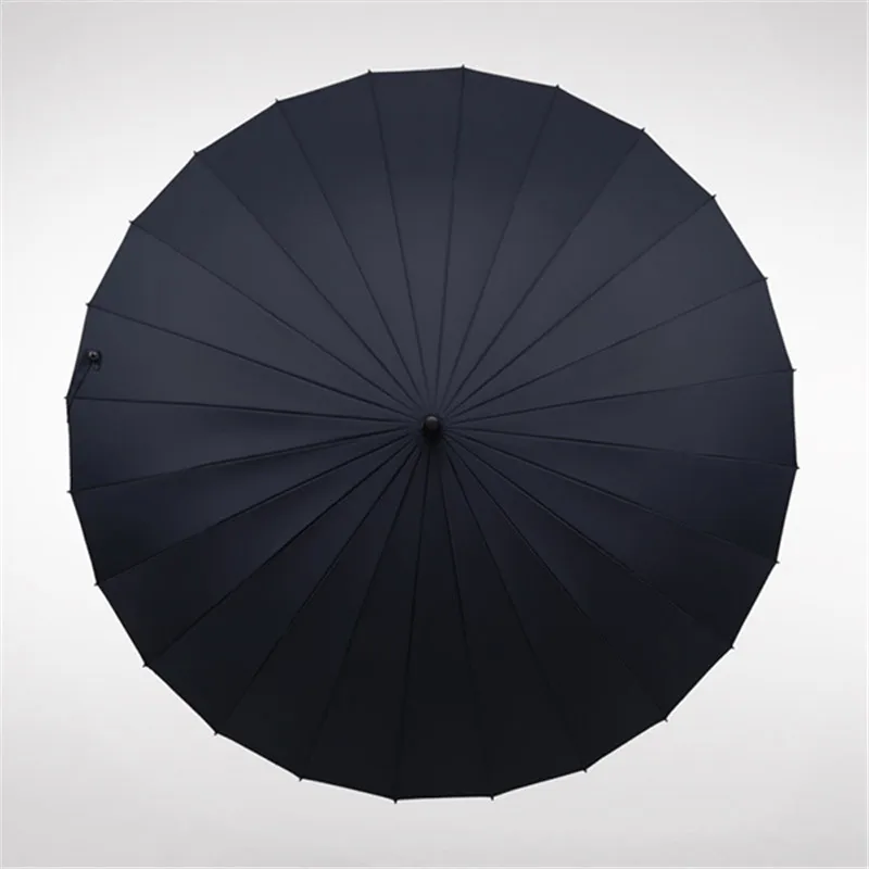 Mrosaa 24 ребра автоматический открытый зонт для гольфа мужской коммерческий компактный большой сильный каркас ветрозащитный 24 ребра Нежный черный Зонты