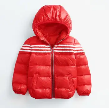 

Children's down jacket light 2018 winter new girls stitching thickening hooded jacket boys casual fashion cotton clothes tide