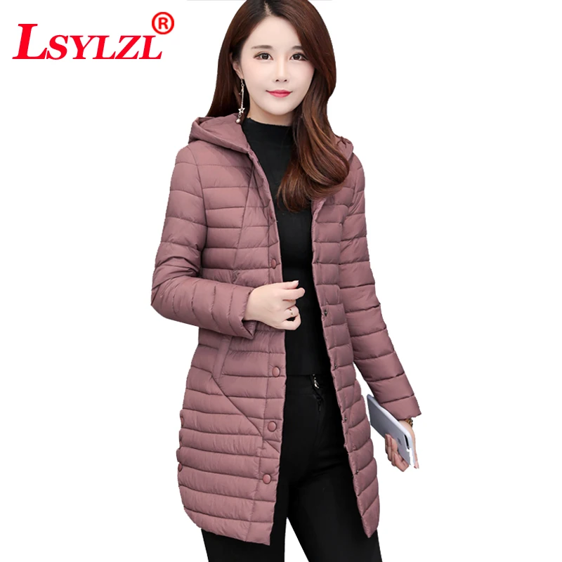 

Women Cotton Parkas 2018 Winter Autumn Women Cotton New Slim Coat Hooded Padded Jacket All-Match Parkas Coat Female outwear C304