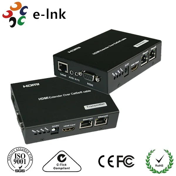 E-Link 4 К x 2 К HDMI видео удлинитель по CAT5/6 комплект