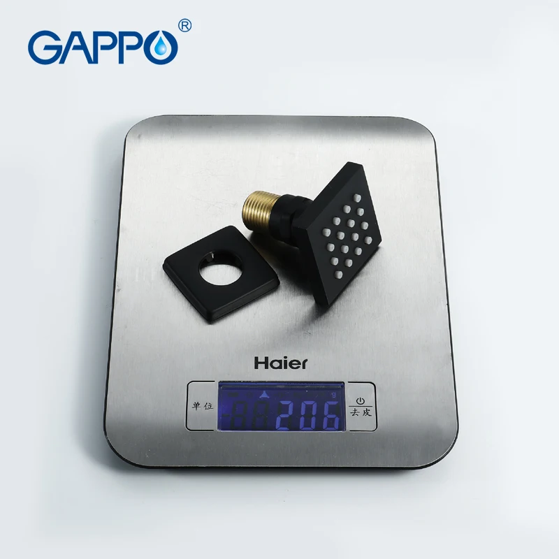 GAPPO аксессуары для ванной комнаты, насадки для душа, настенный латунный кран с черной краской, квадратный душ для тела, реактивный спа массажный смеситель для душа