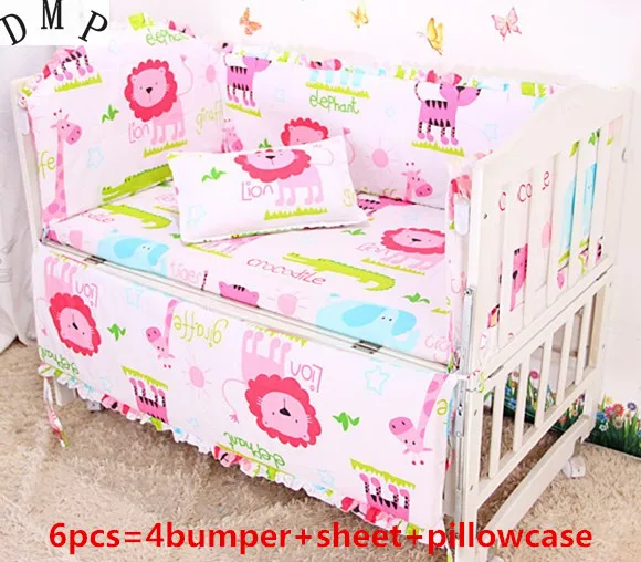 

Promotion! 6PCS baby bedding set bebe jogo de cama cot crib bedding set ,include:(bumper+sheet+pillow cover)