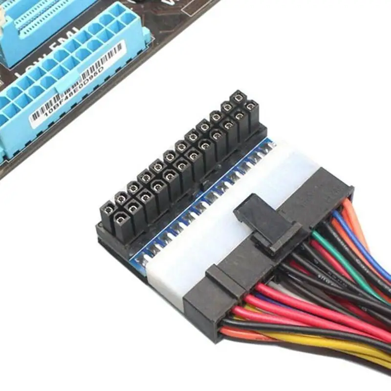 ATX 24Pin Женский до 24pin мужской 90 градусов адаптер питания материнская плата 24 Pin разъем для настольных ПК кабель питания