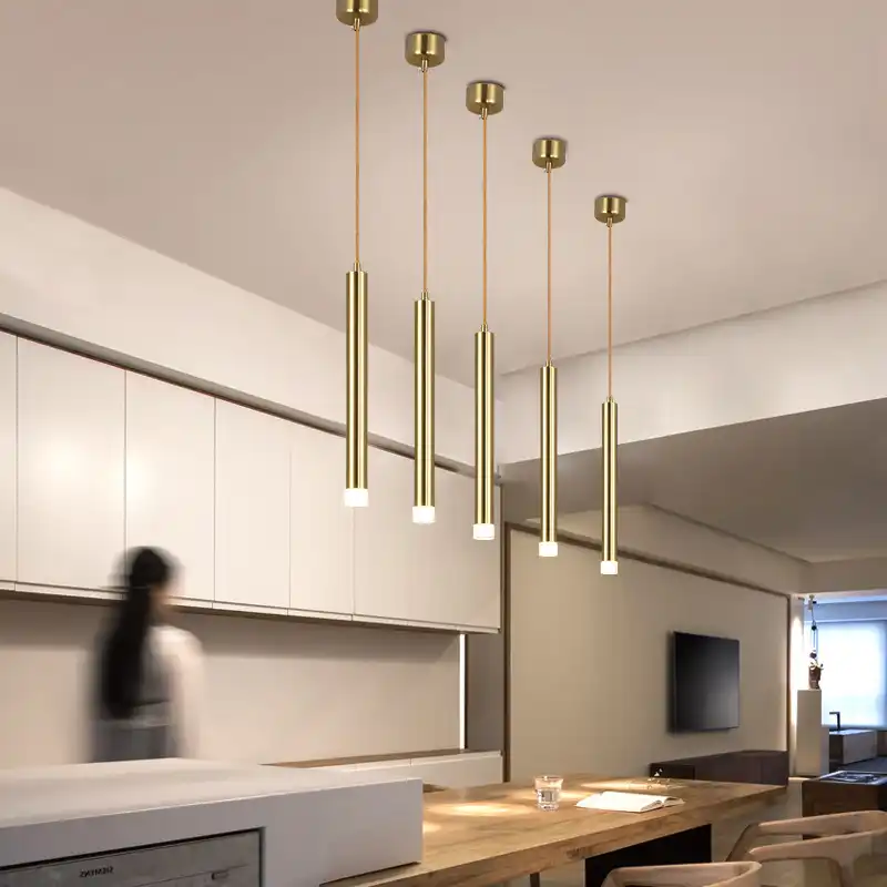 luces led colgantes de estilo nordico lamparas colgantes de tubo largo y moderno de 3w ac85 265v iluminacion de mano de aluminio para comedor