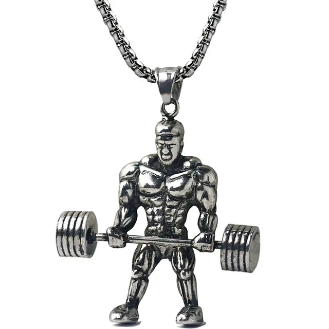 Gym Fitness Men Necklace Gold/Silver Stainless Steel Chain Bodybuilding