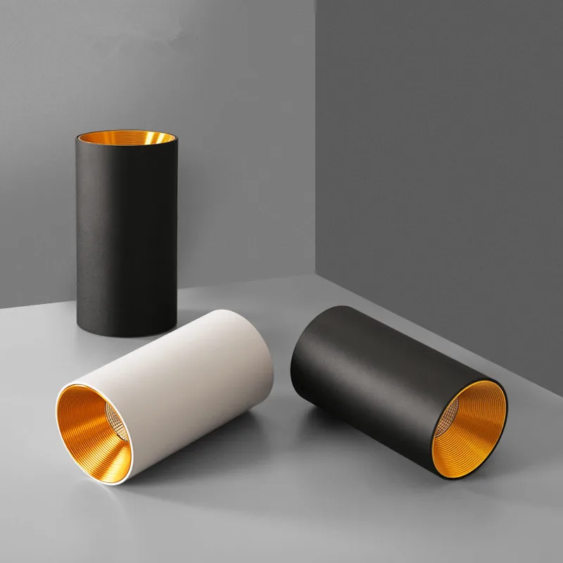 Surface Mounted Cylindrical LED COB Downlight Gold Reflector 5w 7w 12w