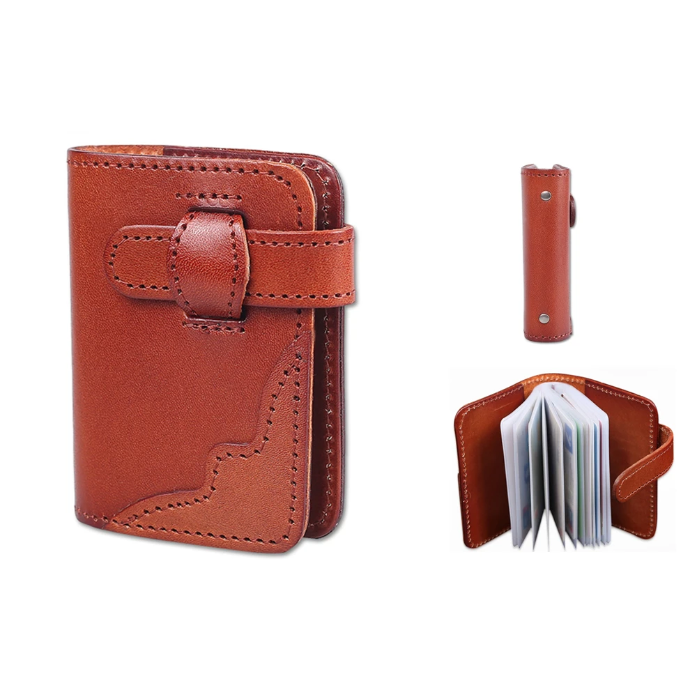 Fashion Vintage Men Genuine Leather Passport Cover Travel Passport