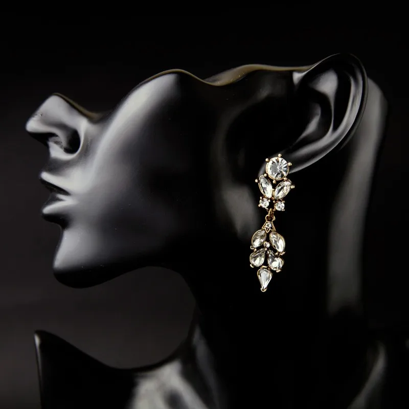 Summer New Inlay Crystal Flowers Gold Plated Earrings Vintage Jewelry Earrings for Women Factory Wholesale (2)