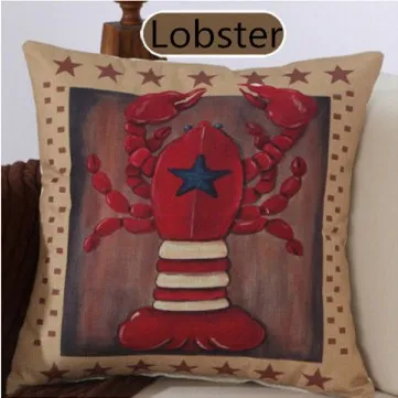 Винтаж парусник свет ситец белье Диван Чехлы 45x45 см/17,7x17,7 ''Throw декоративные дом автокресло наволочка - Цвет: Lobster