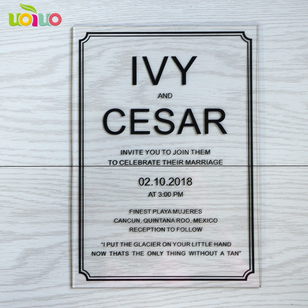 clear Acrylic wedding invitation card, custom print birthday invitation  card|birthday card|print birthday cardcustom birthday cards - AliExpress