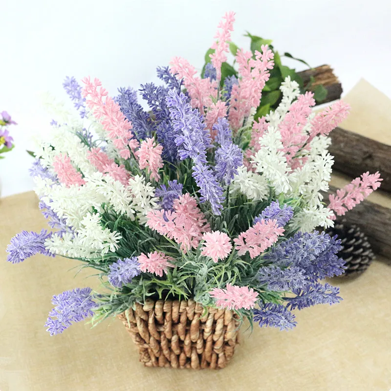 Flone Romantic Provence Lavender Flower Artificial Plastic Flowers Simulation Aquatic Plants Wedding Home Party Decor Floral (3)