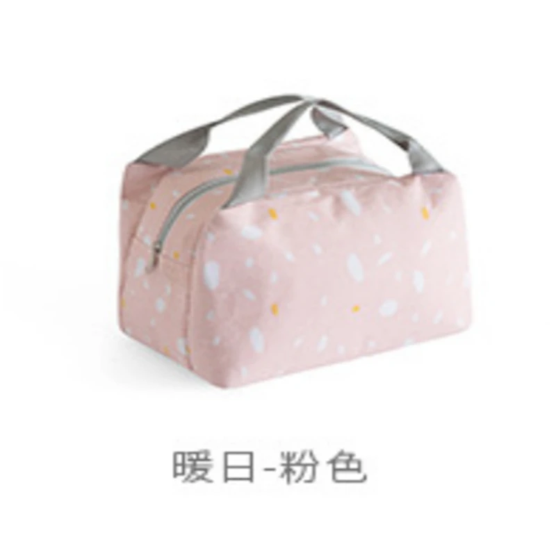 Для женщин Для мужчин изолированный охладитель Пикник Портативная сумка для еды коробка для Термальность Еда розовый цвет несколькими точками узор - Цвет: As Photo Shows