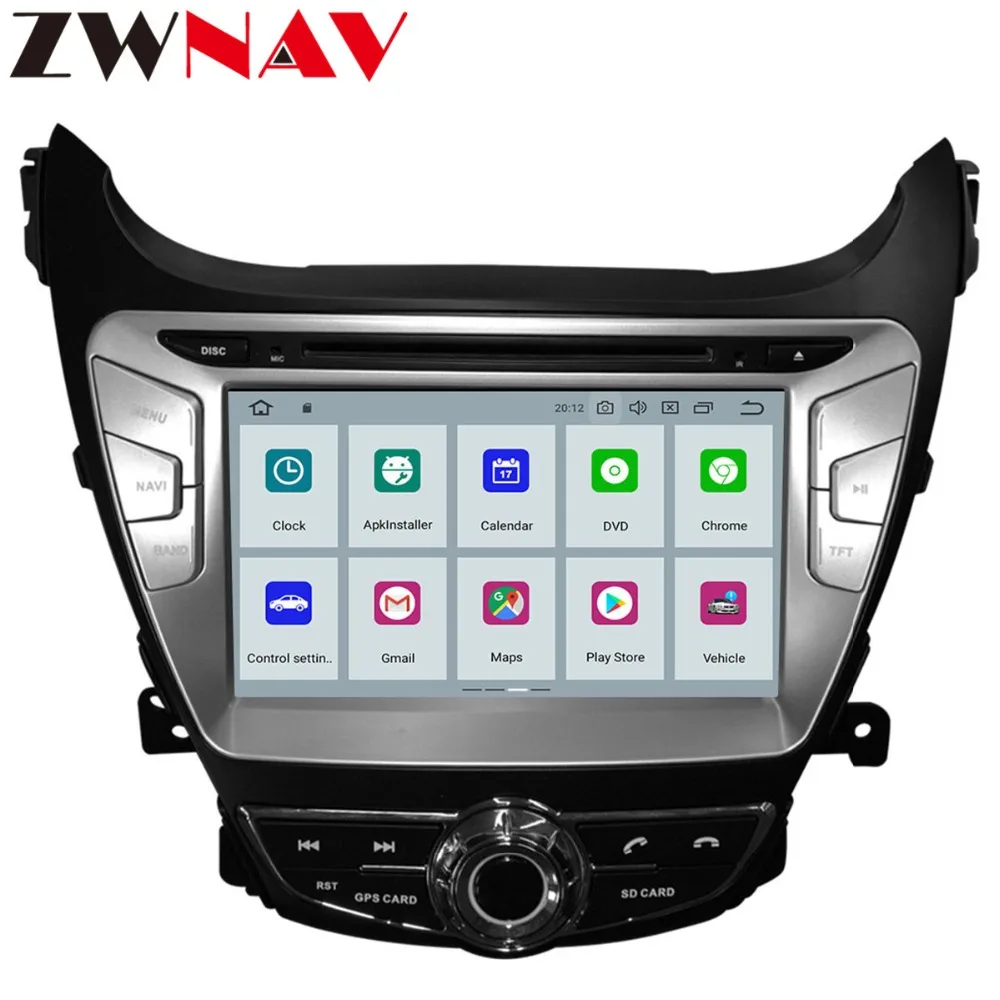 Excellent ZWNAV Android 9 With DSP Car DVD Player For Hyundai Elantra 2011-2016 Radio Ibiza GPS map Navigation with Mirroring link RDS PX5 1