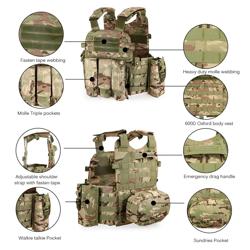 Тактический жилет военный Molle боевой жилет охотничьи жилеты военный уличный мужской модульный жилет переноска CS жилет Molle Боевая Экипировка