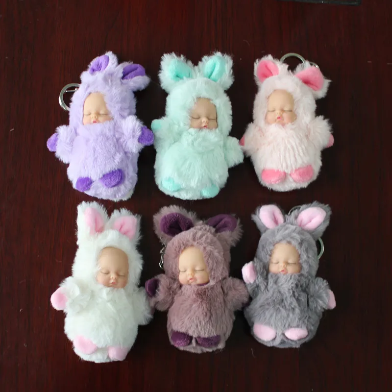 

BOOKFONG 1PC 13CM Sleeping Baby Keychain Reborn Lifelike Plush Sleep Calm Baby Doll Soft Toys Newborn Dolls Collectible Toys
