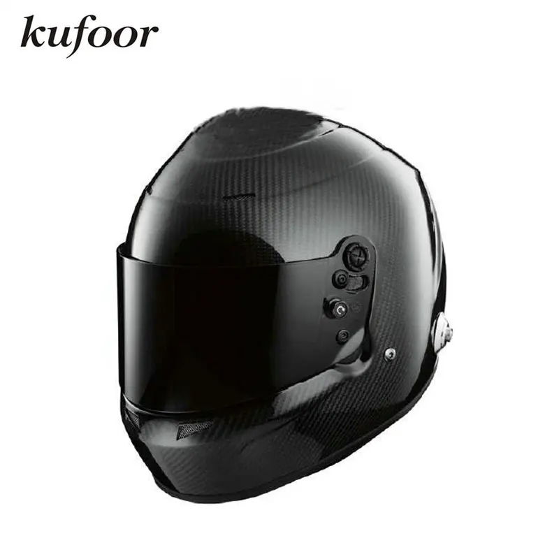 New Arrvial Snell SA2010 Approval Carbonfiber Glossy Black Full Face