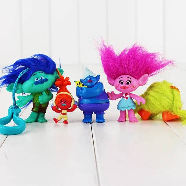 Best Price 5Pcs/lot Movie Trolls Figure PVC Toy Keychain Kids Doll Poupee Bridget Poppy DJ Suki Branch Chef King Peppy Biggie Pendants Best Price 5Pcs/lot Movie Trolls Figure PVC Toy Keychain Kids Doll Poupee Bridget Poppy DJ Suki Branch Chef King Peppy Biggie Pendants