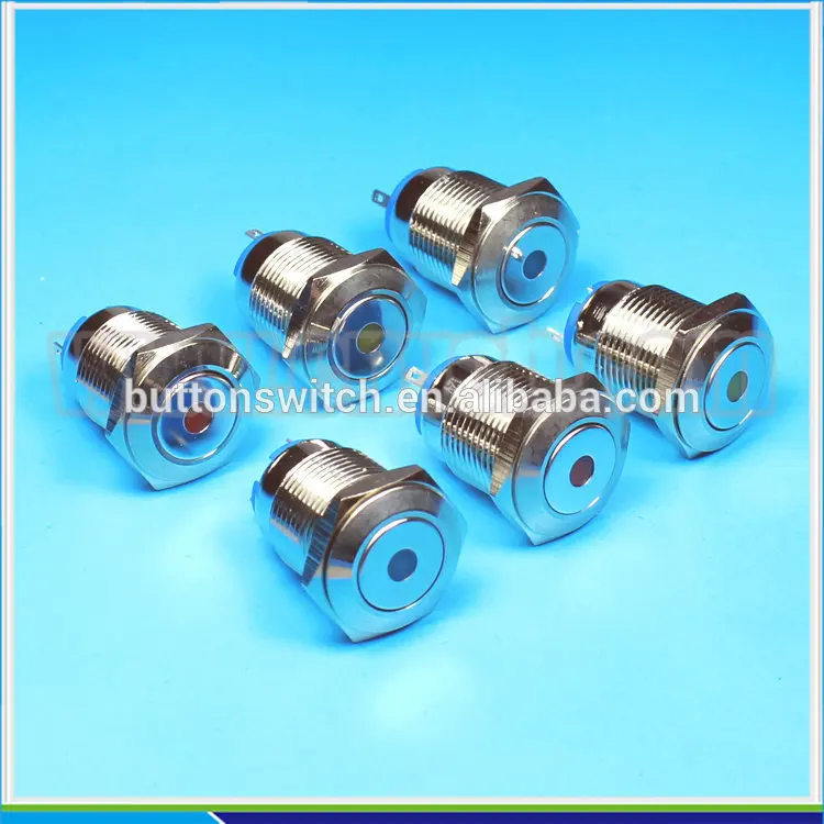IN14 3V 6V 12V 24V 36V 110V 220V 16mm waterproof metal indicator with yellow led