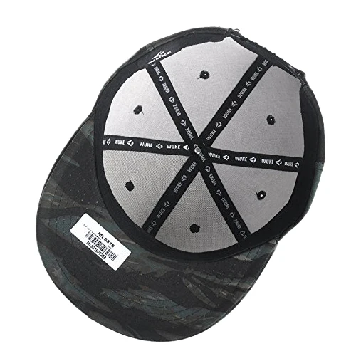 WuKe вышивка Snapback, бейсболка с плоскими полями хип-хоп кепки, черные камуфляжные волны