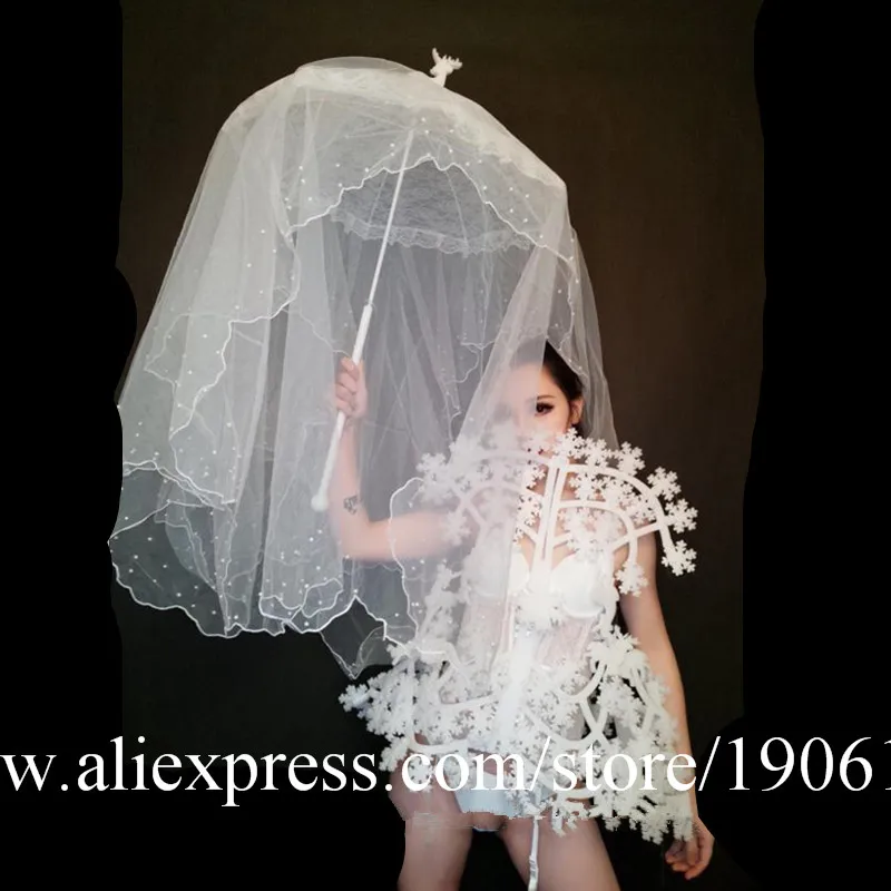 Mysterious snowflake theme ds singer show gogo hundred dj bar nightclub costumes12