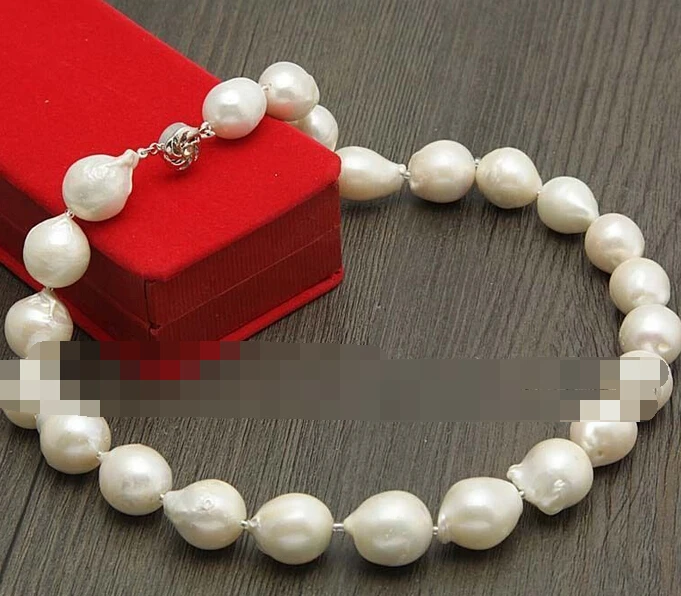 

xiuli 003525 white freshwater cultured akoya pearl baroque pearl necklace