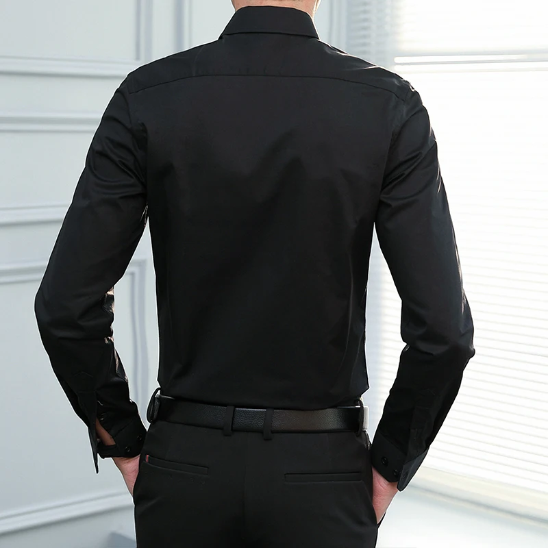 Mfasica Mens Long-Sleeve Turn-Down Collar Fit Pocket Stripe Classic Woven Shirt Mfasica Mens Long-Sleeve Turn-Down Collar Fit Pocket Stripe Classic Woven Shirt