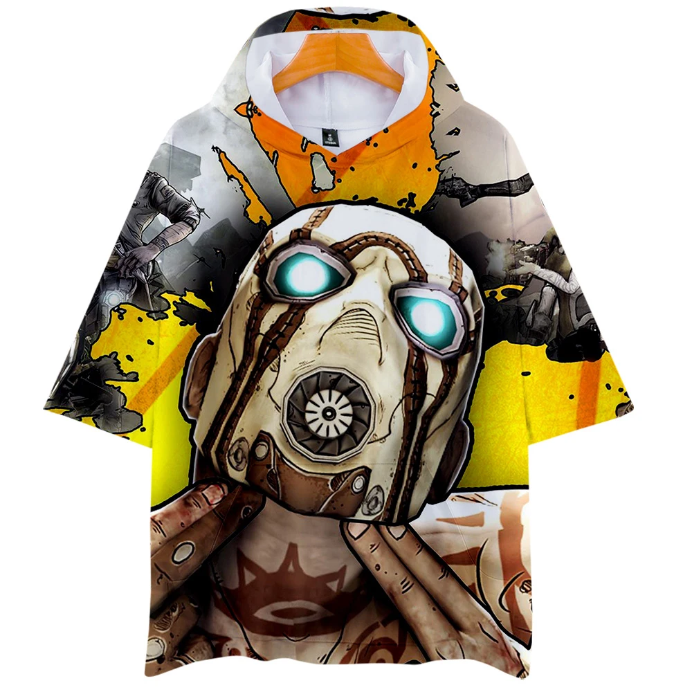 

Hot Sale Game Borderlands 3 3D cos hot short-sleeved hooded T-shirt unisex couple Leisure 3D Print Novelty Top Luxury Harajuku