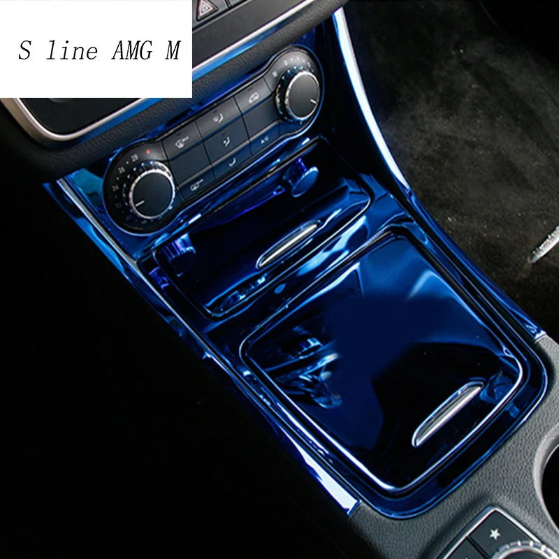 Автомобильный Стайлинг, наклейки из нержавеющей стали, Крышка для автомобиля, центральная консоль, боковые планки, рамка для Mercedes Benz CLA GLA A Class W117 C117 X156