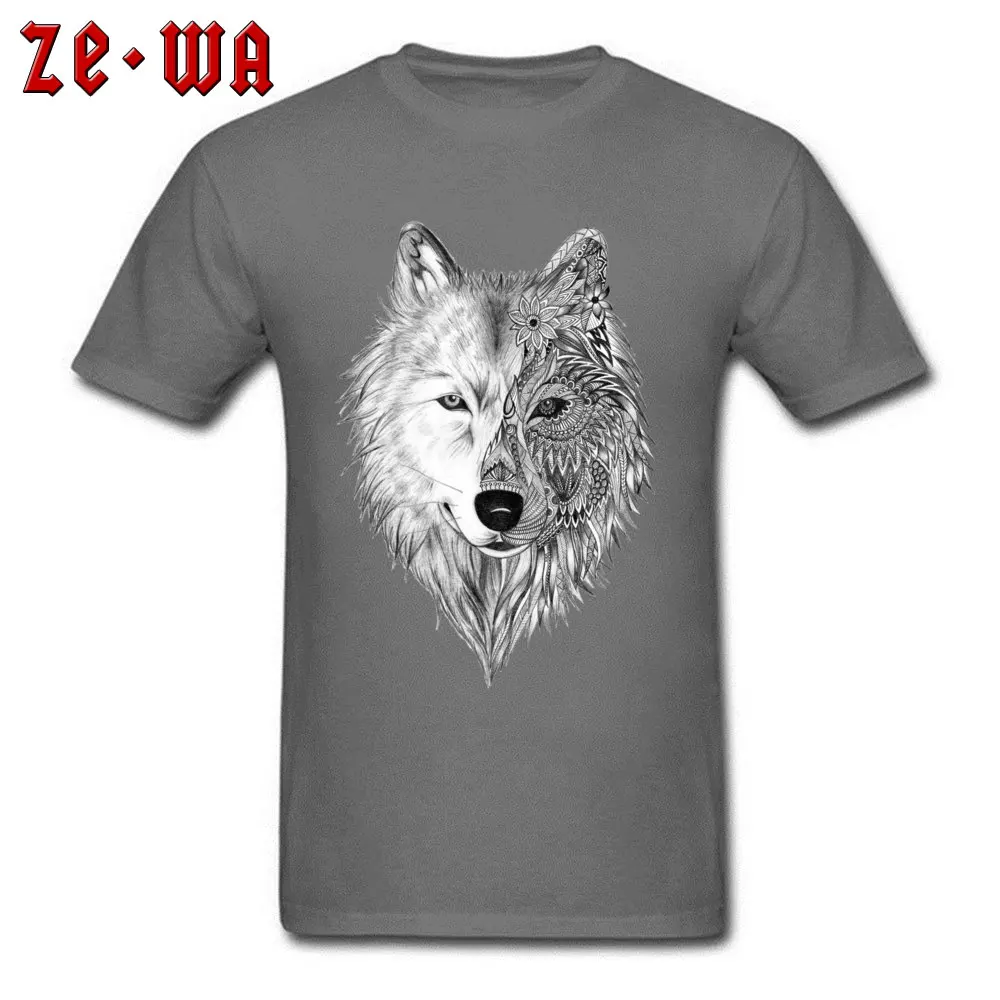 tattoo artist gray wolf Summer/Fall Pure Cotton O-Neck Tees Short Sleeve Normal Top T-shirts 2018 New Fashion Top T-shirts tattoo artist gray wolf carbon