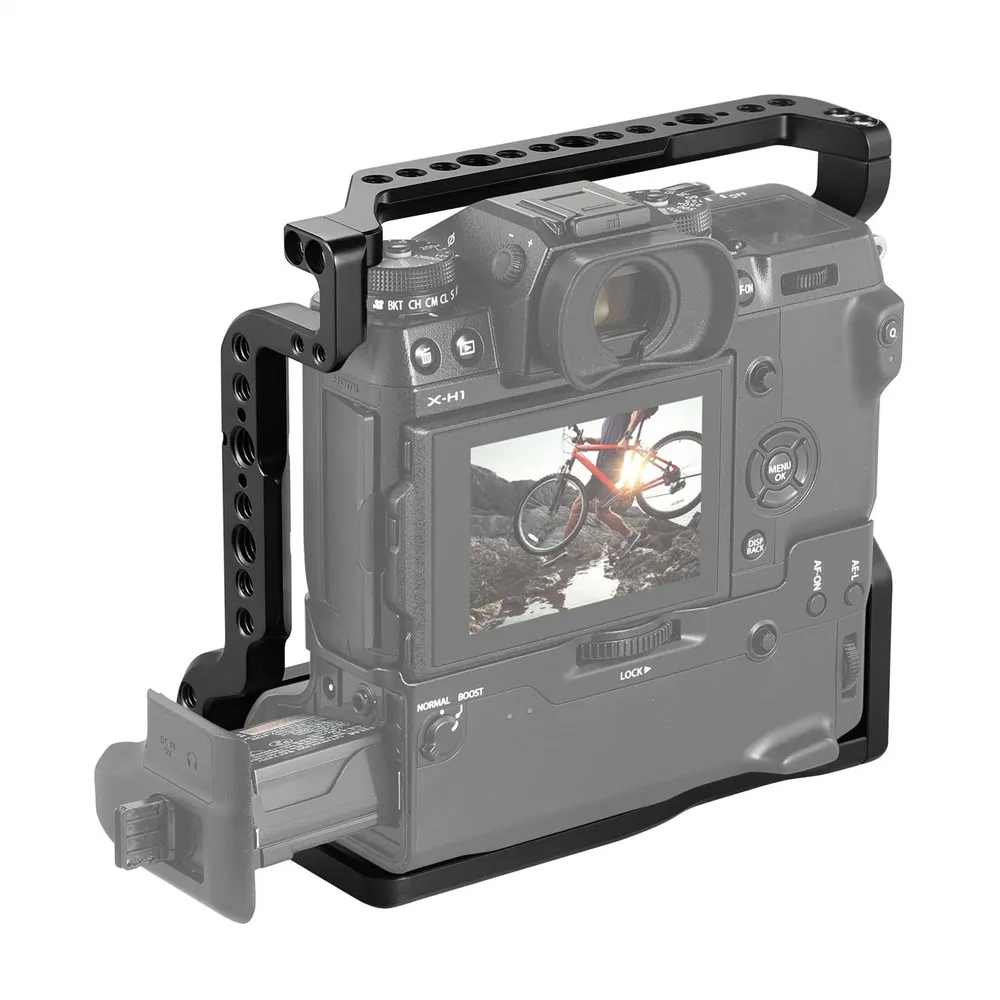 Nitze Camera Cage compatible with Fujifilm X-H1 with VPB-XH1 Vertical Power Booster Battery Grip