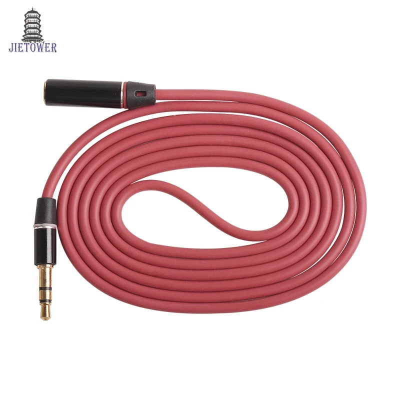 300pcs earphone Extension elongate cable cord 3 5mm Male to Female M F Stereo Headphone Audio Extension Cable 1 2M 1 1M red M