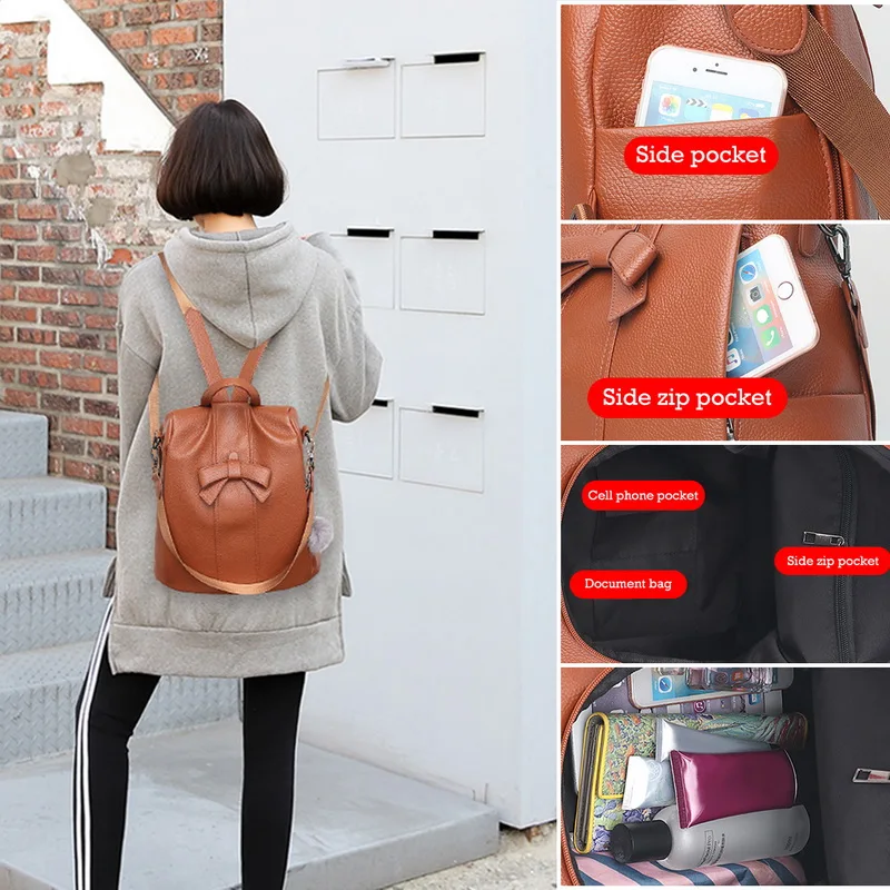SHUJIN Новая мода PU кожаный женский рюкзак повседневный школьный рюкзак для девочки подростка большой емкости Многофункциональный рюкзак