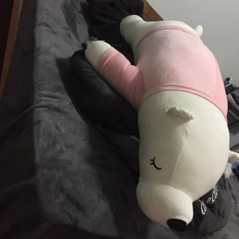 Dorimytrader Pop Cuddly Soft Fat Anime Polar Bear Plush Pillow Large Stuffed Animals White Bear Toy Doll Nice Gift Decoration 80cm 100cm 130cm DY50083 (33)