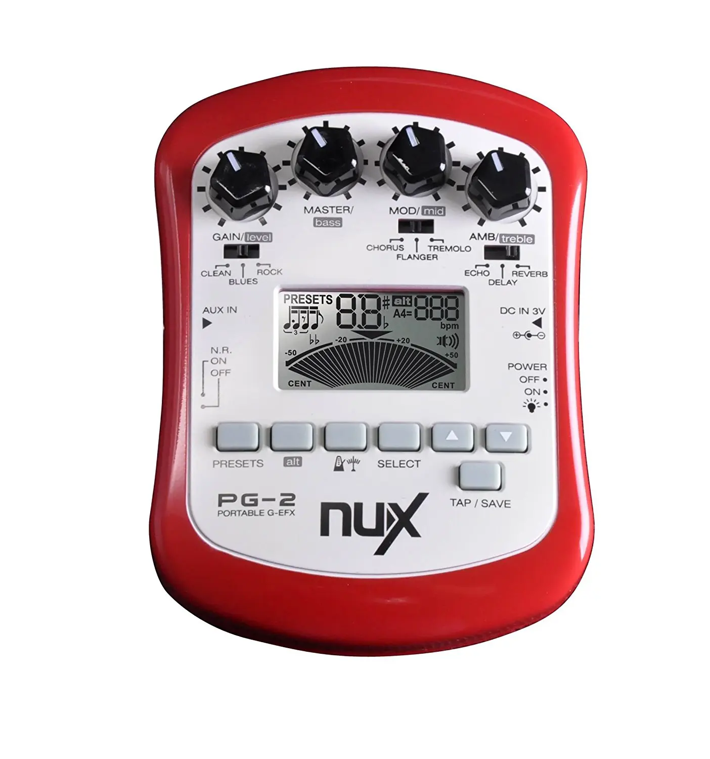 Портативный мультиэффектный процессор для электрогитары NUX PG-2 с тюнером