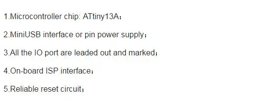 ATtiny13 AVR развития Основной совет минимальная система