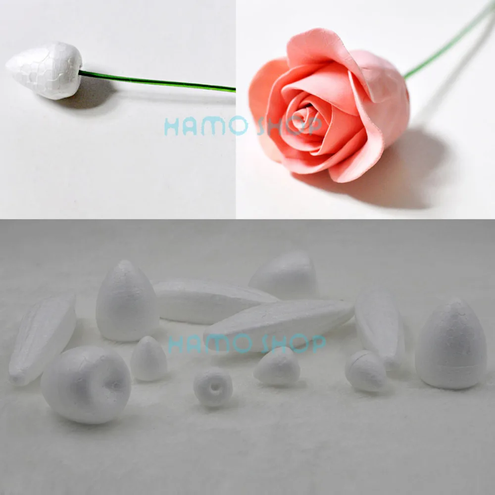 

10pcs Different Sizes to Choose Flower Polystyrene Styrofoam Foam Rose Buds DIY Accessory Handmade