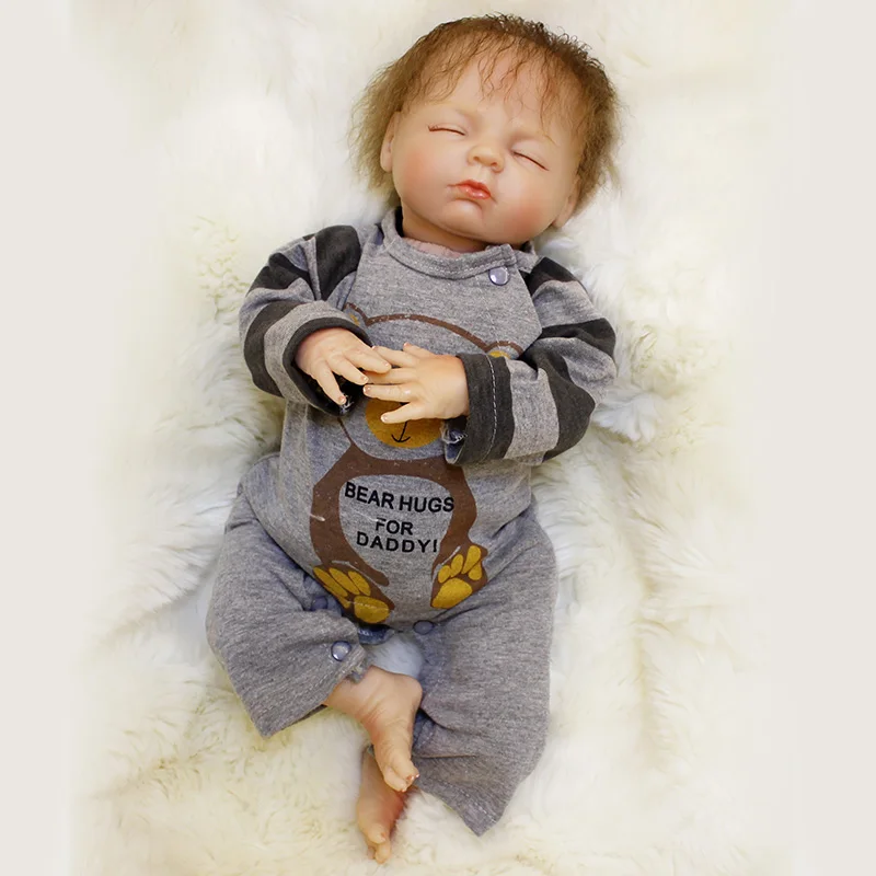 

18inch Lifelike Bebe Reborn Menina Bonecas Silicone Vinyl Reborn Baby Doll Gift bebe reborn SDK-80R1 Sleeping Girl Dolls