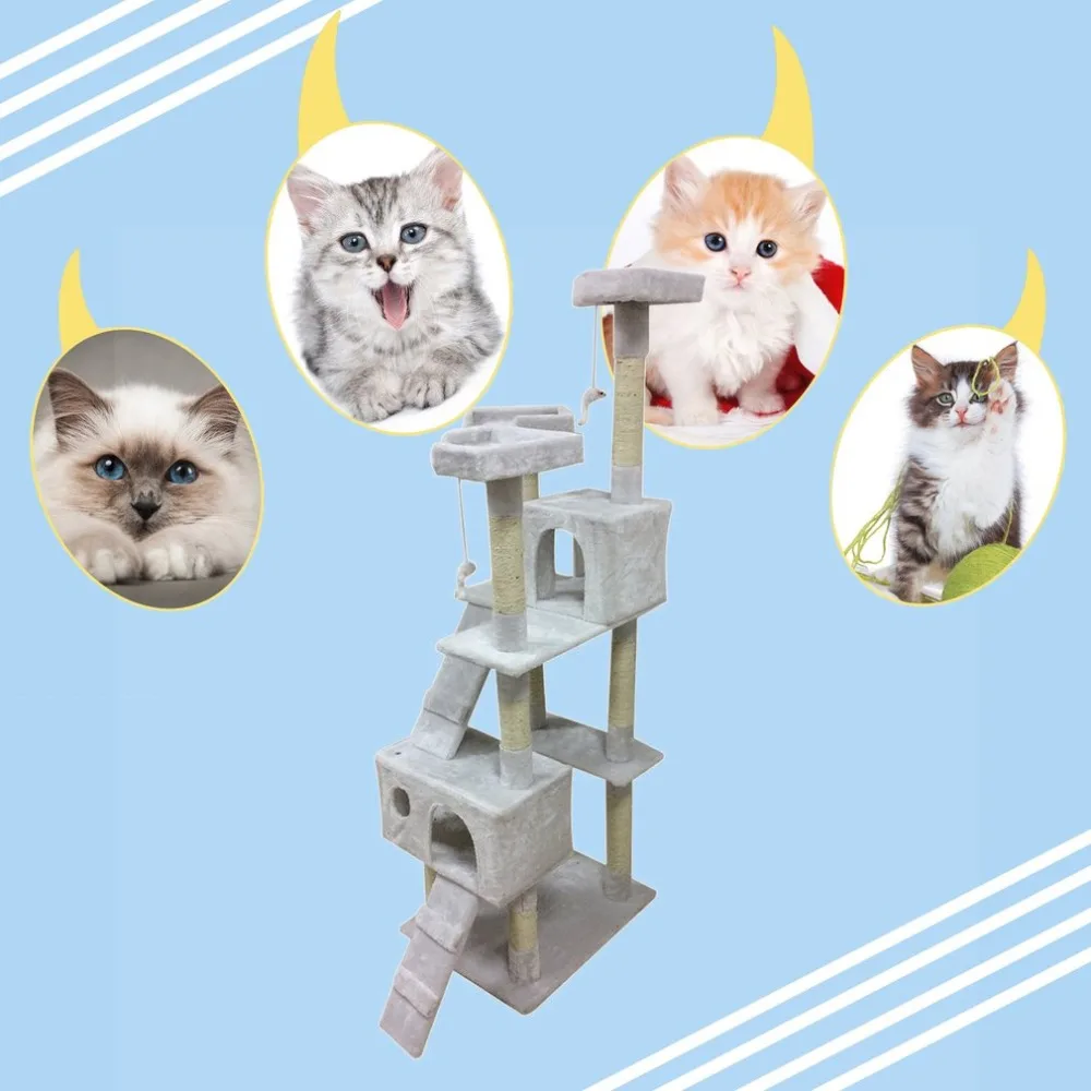 Kitten Cat Tree Scratching Post House Play Toys Cat Scratcher Kitten Mat Climbing Tree Chair Table Mat Furniture Protector 180cm Kitten Cat Tree Scratching Post House Play Toys Cat Scratcher Kitten Mat Climbing Tree Chair Table Mat Furniture Protector 180cm