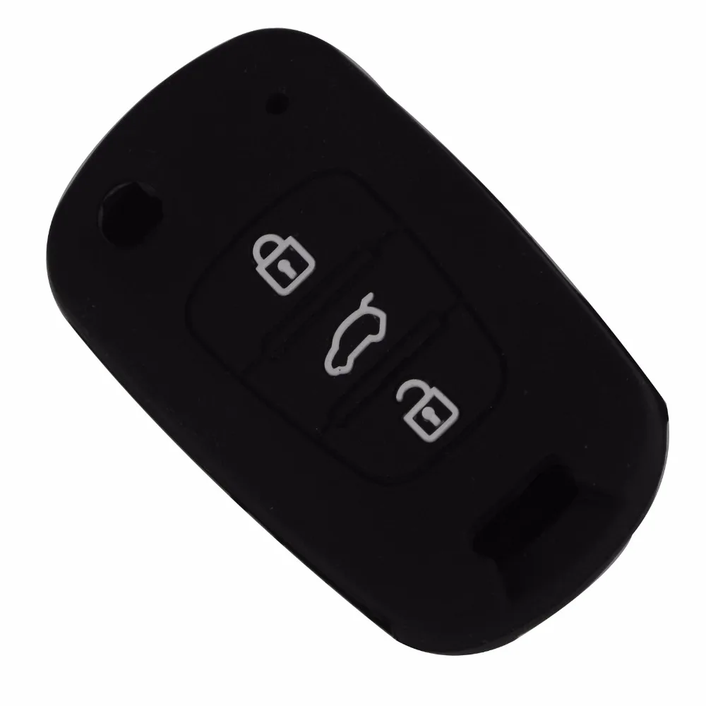 Jingyuqin 10ps 4 цвета силиконовый чехол для автомобильного ключа HYUNDAI i30 Verna Veloster KIA K2 K5